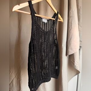 Black Crochet Tank Top